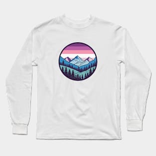 Subtle Pride Flag Mountainscape Long Sleeve T-Shirt